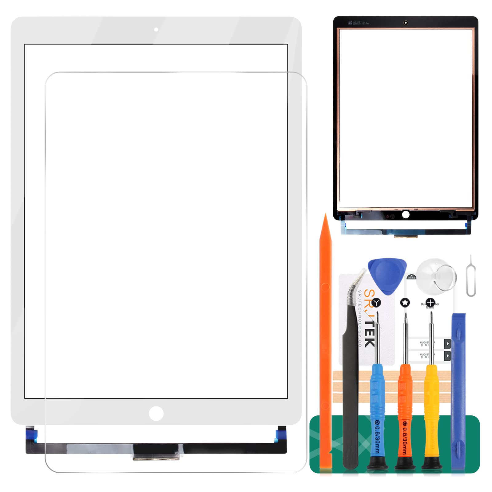 Photo 1 of for iPad Pro 12.9 Screen Replacement A1670 for iPad Pro 12.9 2017 Screen Replacement for iPad Pro 12.9 2nd Gen Digitizer Touch Screen Replacement A1671 A1821 (No LCD Display) (White)