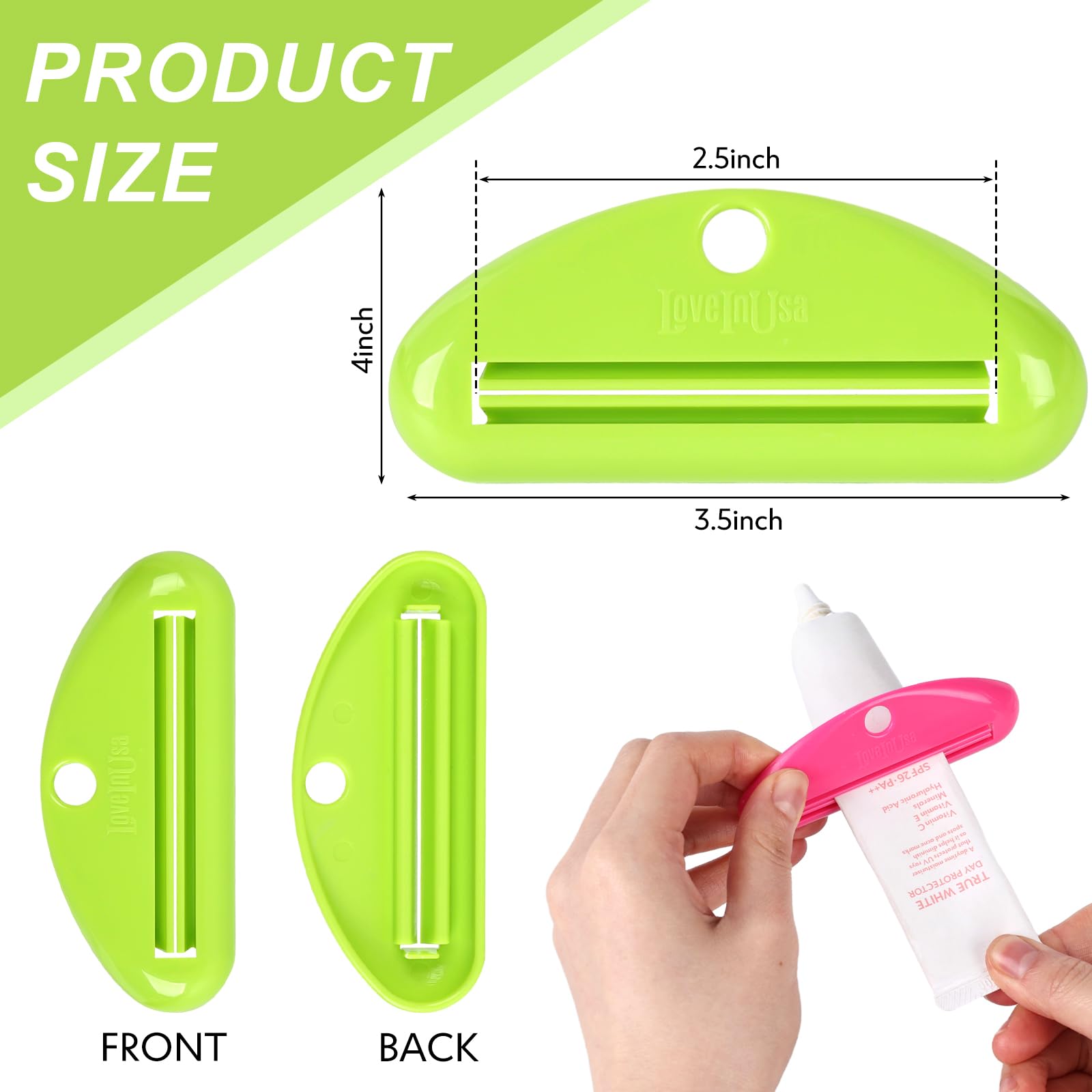 LOVEINUSA 4PCS Toothpaste Squeezer Dispensers, Multicolor Plastic Toothpaste Tube Squeezer Hanging Toothpaste Clips for Saving Toothpaste Facial Cleanser Creams Paint