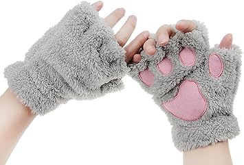 Amazon Co Jp レディース可愛い手袋 秋冬 お洒落グローブ 女性 ハンドウォーマー 肉球 ファッション小物 ニャンと猫手袋 もこもこ 指抜き スマホ対応 ハロウィン 誕生日 クリスマス 新年 プレゼント ライトグレー スポーツ アウトドア