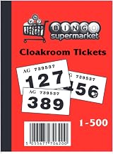 Bingosupermarket Raffle Tickets 1-500 Cloakroom Assorted Colours Bordered Pink view 2