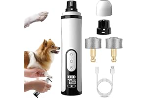 Teotopoa Silent Groom Pro Nail Grinder, 2025 New Nail Grinder for Dogs and Cats with LED Light & 3 Speeds,Suitable for Thick and Long Nails (1+2*Replacement Head)