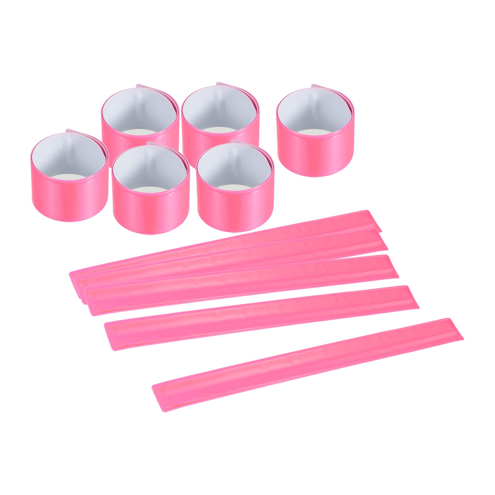 PATIKIL Reflective Bands, 12 Pcs High Visibility Reflective Arm Wrist Ankle Band Safety Reflector Strips for Night Running Cycling, Pink