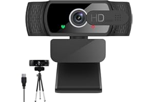1080P HD Webcam, Skybess Live Stream Web Computer Camera with Microphone and Privacy Cover - 110° Wide View USB Webcam for PC