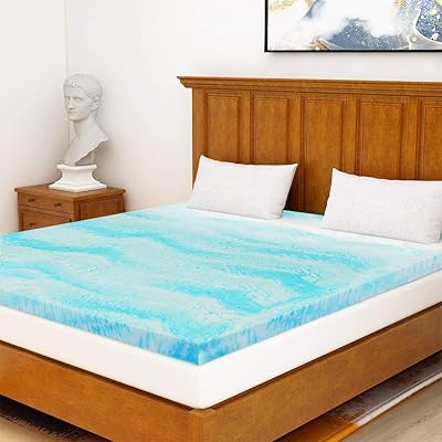 Milemont 2-Inch Cool Swirl Gel Mattress Topper for Twin Bed
