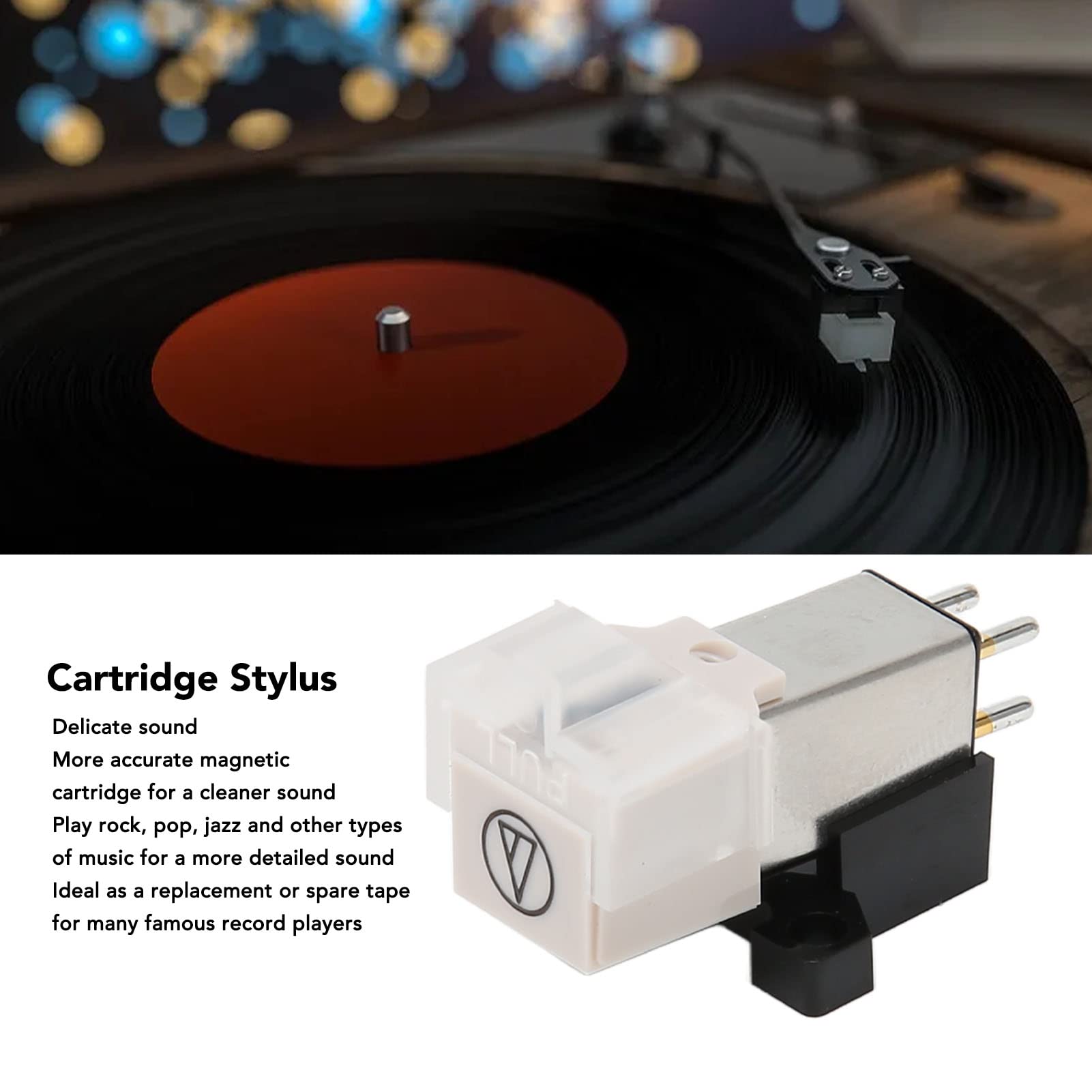 AT-3600L Magnetic Cartridge, Moving Magnet Turntable Cartridge Replacement Magnetic Cartridge for Record Player at 3600L