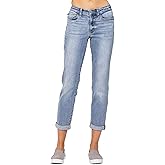 Judy Blue Mid-Rise Bleach Wash Boyfriend Jean - 82335