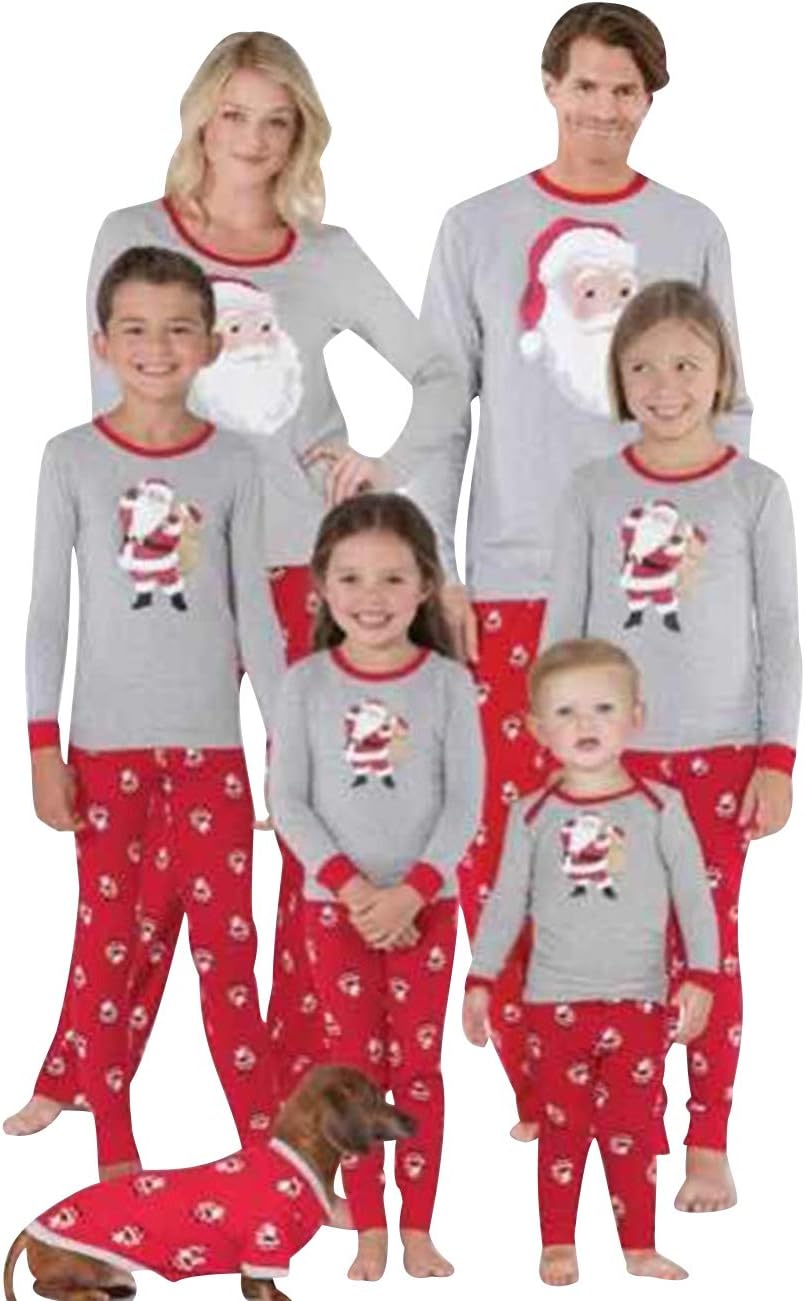 Family Christmas Pajamas Matching Xmas Pjs Santa Family Pajama Sets Womens Kids Boys Girls Reindeer Christmas Jammies Pj Set Festive Holiday Pajamas Sleepwear Nightwear Couples Top Pants Outfits
