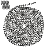 10 Foot Length Ball Chain, #8 Size, Stainless Steel, & 10 Matching Connectors
