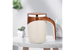 FOXNSK Automatic Magnetic Stirring Coffee Mug, Self Stirring Mug Magnetic Stirring Cup Rotating Home Office Travel Mixing Cup Suitable for Coffee/Milk/Tea/Hot Chocolat (Brown)