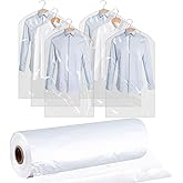 450 Count Dry Cleaner Bags Plastic Clear 21''x40'' Plastic Dust Cover Storage Dry Cleaning Bags for Clothes Hanging Clothes Suits Wedding Dresses Gowns Coats Uniforms