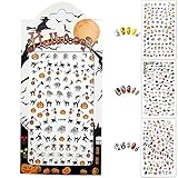 Waker WK-ST01 Halloween Nail Stickers, 3D Nail Tattoo Art Decals Decoration - 3 Sheets