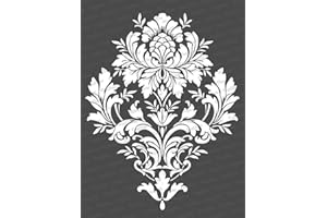 CrafTreat Brocade Mandala Stencils for Painting on Wood, Canvas, Paper, Fabric, Floor, Wall and Tile - Brocade - Size: A4 (8.3 x 11.7 Inch) - Reusable DIY Art and Craft Stencils - Brocade Stencil