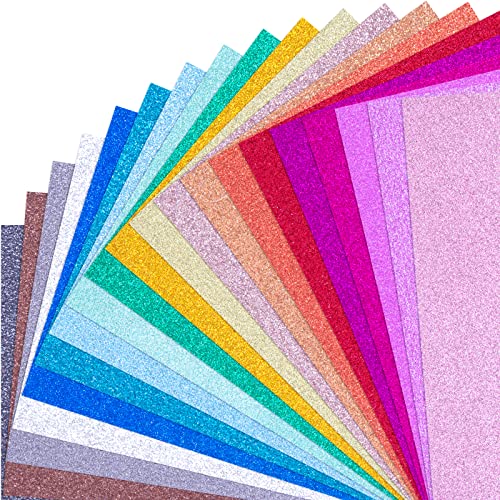 Shindel Glitter Cardstock Paper, 80 Sheets A4 Glitter Paper Bulk Premium Craft Cardstock 20 Colors for Cricut Card Making Paper Crafting Price: $17.99.