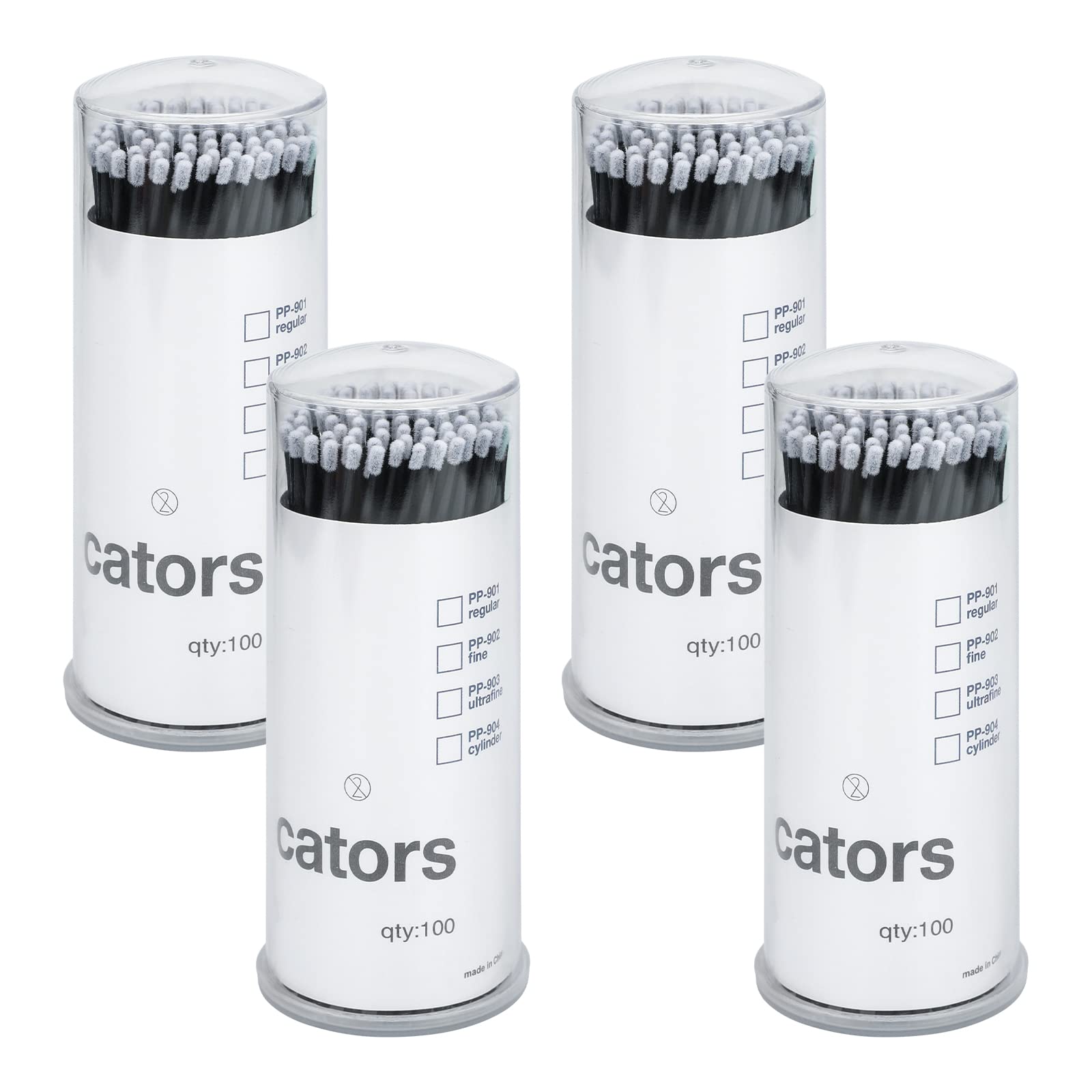 G2PLUS 400PCS Micro Applicators - Black Brushes for Eyelash Extensions, Crafting