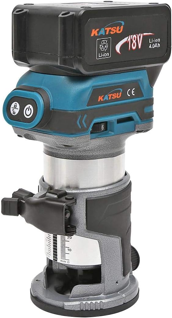 KATSU Cordless Wood Trimmer Laminator Router Joiners Tool 18V with 2