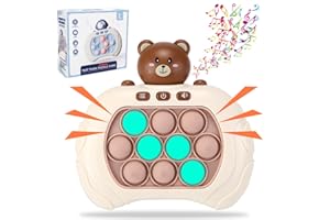 ROUSKY Quick Push Bubble Game for Kids & Adults,Mini-Handheld Fast Speed Push Game,Relieving Stress Pop Fidget Game Toys for Boys, Girls, Teens (Bear)