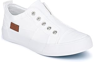 JENN ARDOR Womens Fashion Slip on Sneakers Walking Shoes for Women No Lace Flats Low Top Canvas Shoes Trendy Comfort Casual Tennis Shoes for Women