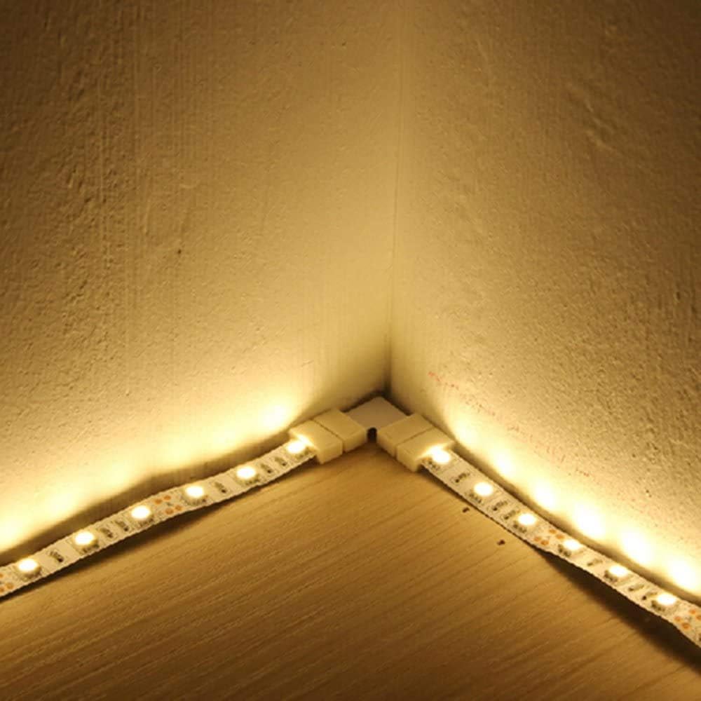 VIPMOON 20 Pack 4 Pin LED Strip Light Straight Connectors for 8mm Wide SMD RGB 3528 2835 LED Strip Lights - Image 5