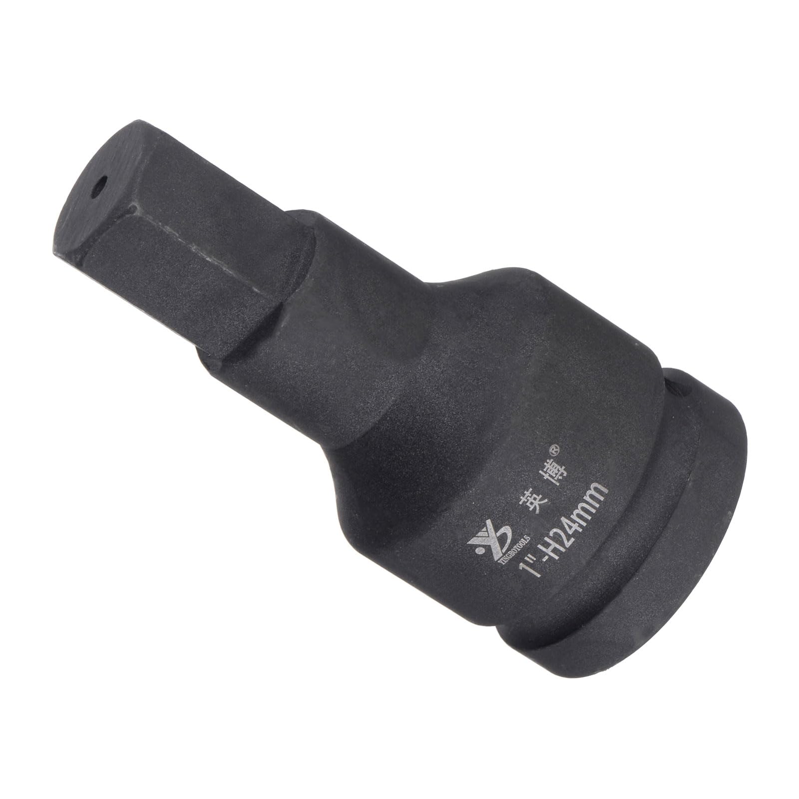CoCud Impact Hex Bit Socket, 24mm Hex Bit 1" Square Drive 105mm Length, CR-MO Chamfer Design Pin Hole Metric Hex Socket - (Applications: for Automotive Electric Repair)