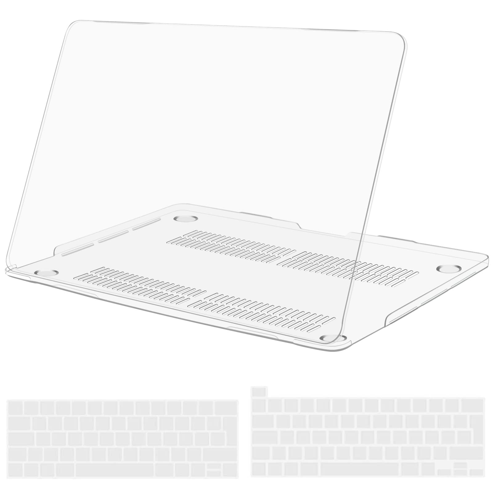 iNeseon Case Compatible with 2016-2022 Macbook Pro 13 inch A2338(M1 M2) A2289 A2251 A2159 A1706 A1989, Plastic Hard Shell & EU Keyboard Cover for Mac Pro 13, Crystal Transparent