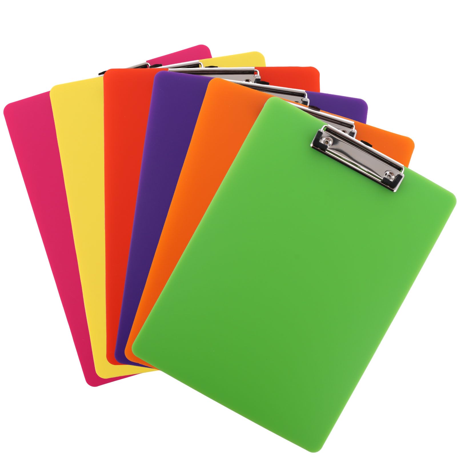 ASelected 6 Pcs A4 Plastic Clipboard 6 Colouredplastic Clip Board with Low Profile Clip 12.5 Inx9 in for Memo Form Document