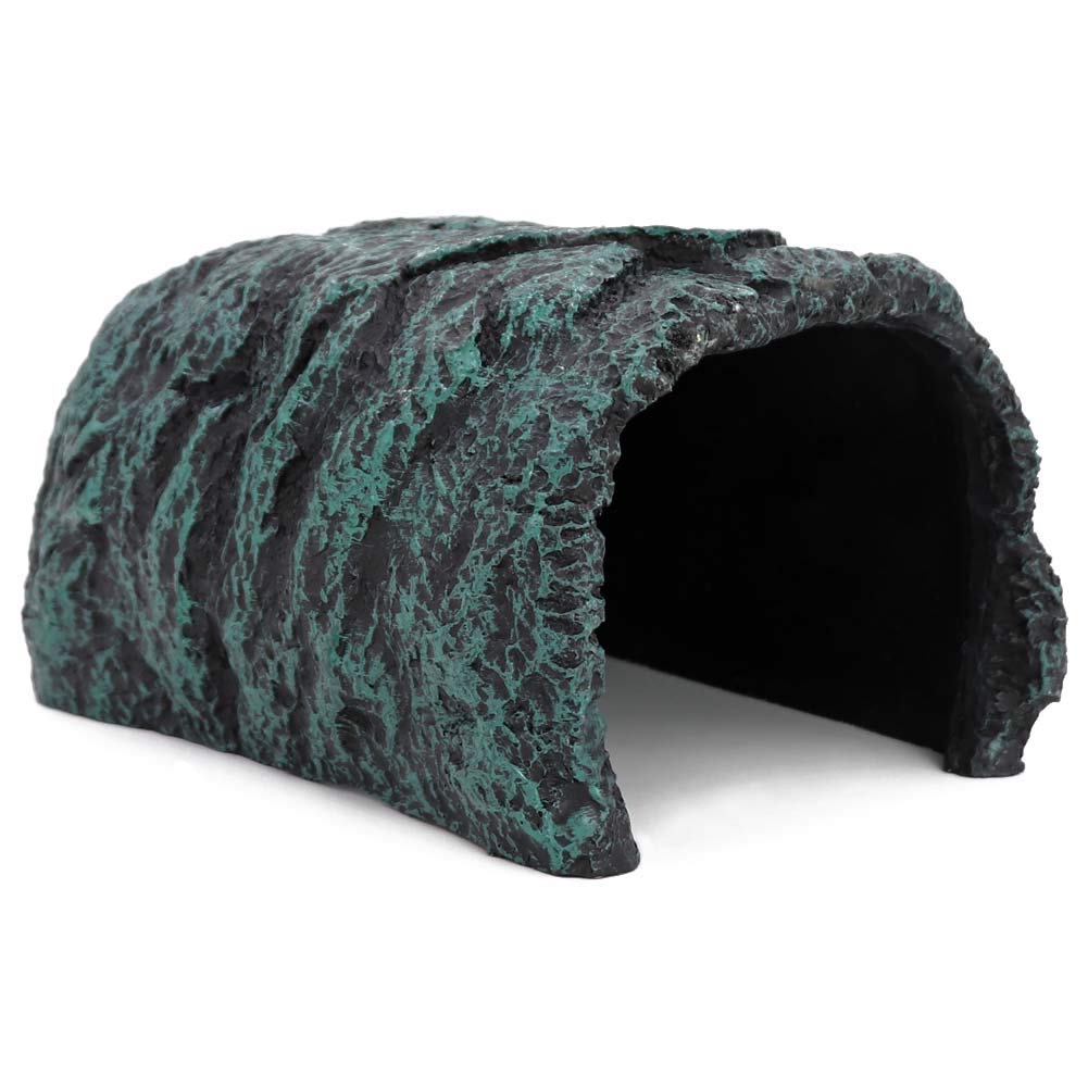 MUALROUS Aquarium Cave Reptile Rock Hideout & Fish Tank Ornaments - Reptile Hide Away & Turtle Basking Platform for Bearded Dragon, Tortoise, Small Lizards & Amphibians