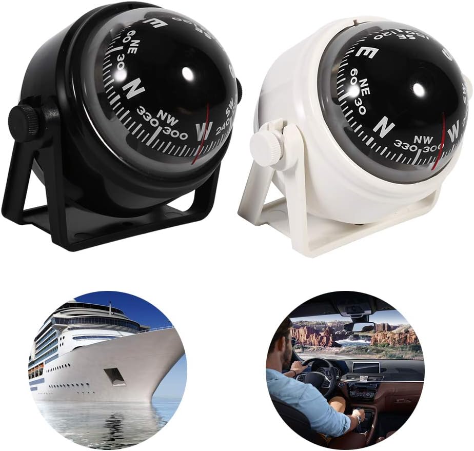 Multi-purpose Compass for Car Dashboard, Marine Compass for Boats Dash Mount for Boat Caravan Truck(white): Automotive