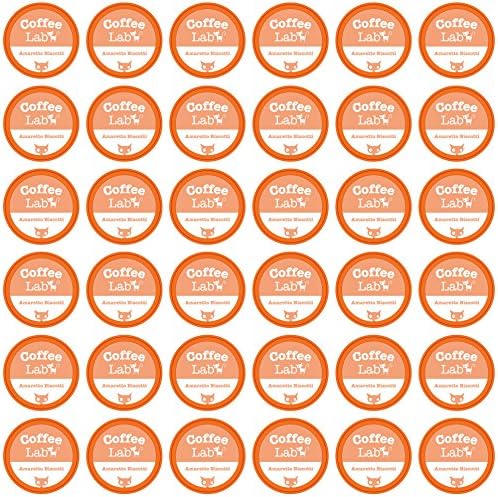 Coffee Lab - Flavored K Cup Coffee - Dark Roast Unique Gourmet Coffee - Amaretto Biscotti 36 Count