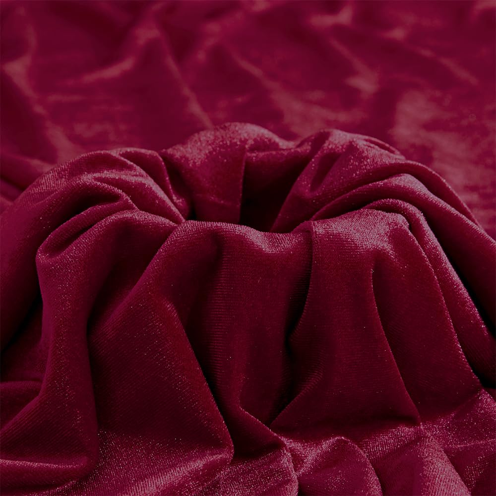 Wine Red Velvet Fabric by The Yard,1 Yard 60