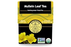 Buddha Teas - Mullein Leaf - Organic Herbal Tea - For Health & Wellbeing - With Antioxidants, Minerals & Vitamin C - Caffeine Free - 100% Kosher & Non-GMO - 18 Tea Bags (Pack of 1)