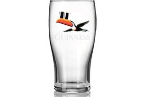 Guinness 20oz Tulip Glass Gilroy Flying Toucan | Official Mercahndise Vintage Design – Irish Pub Barware