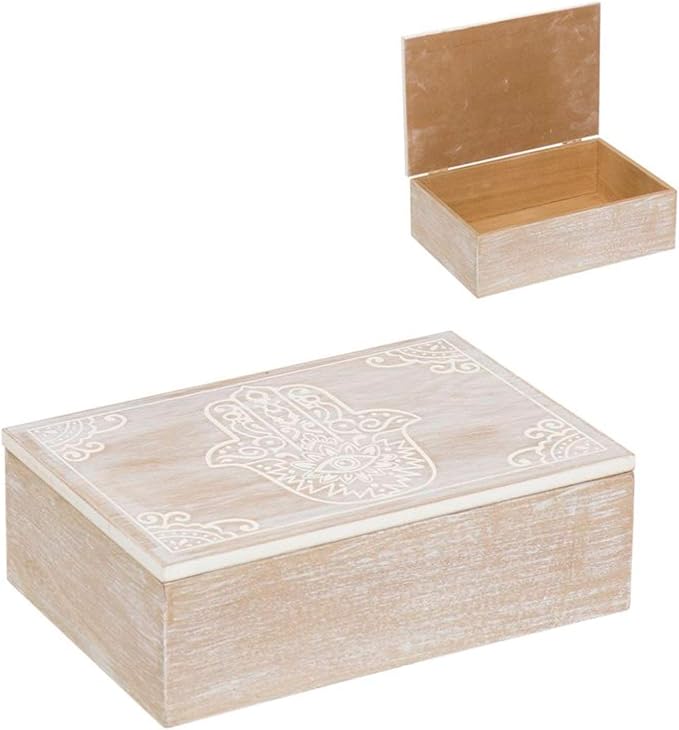 CAJA MADERA MANO DE FATIMA 24 x 16 x 8cm- 1 UNIDAD: Amazon.es ...