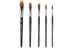 5pcs Dual-Layer Grainer Brush Set- Fuumuui Professional Synthetic Filbert Comb Brushes for Unique Texture Painting Perfect for Artists Acrylic, Watercolor and Oil