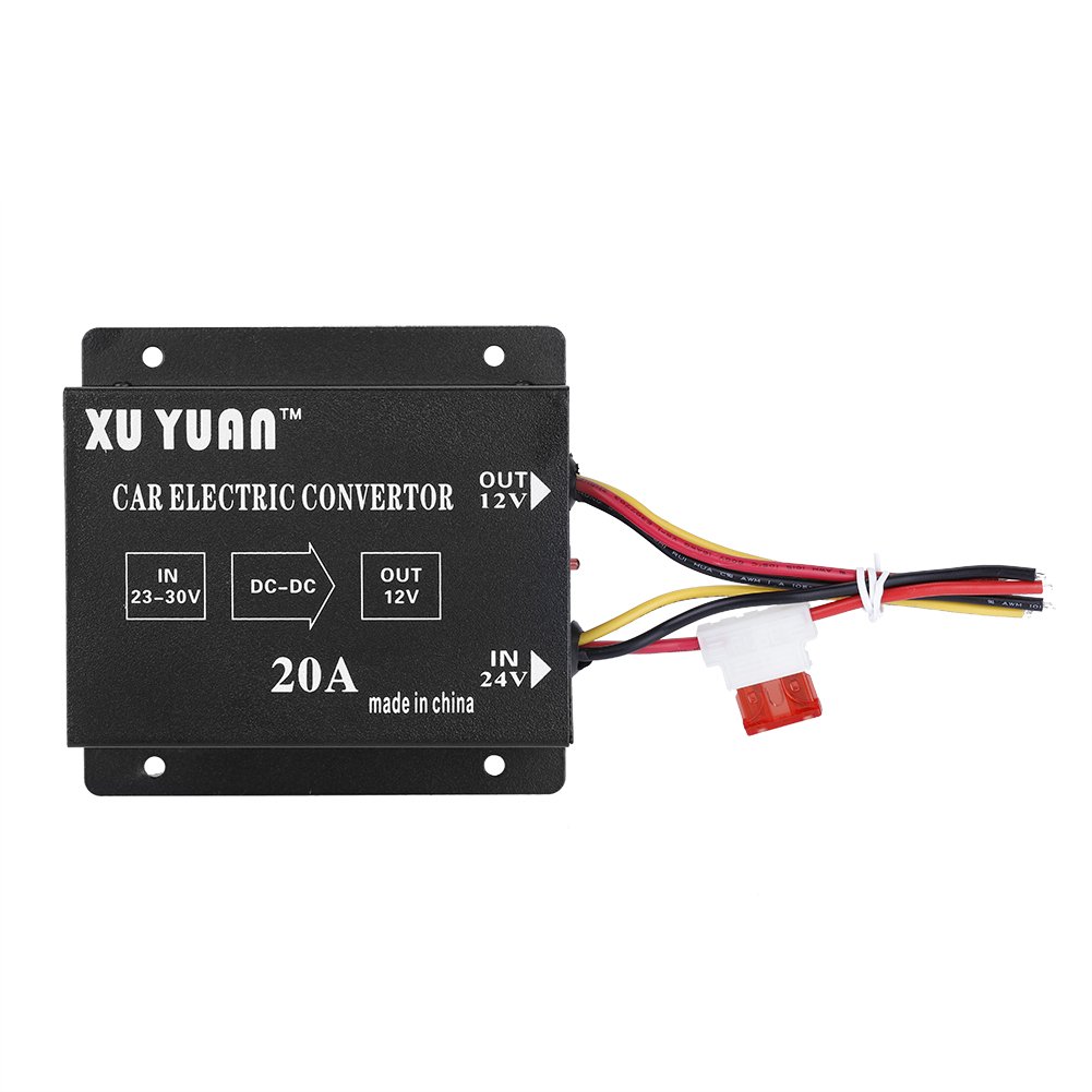 KIMISS Car Truck Safety DC 24V to 12V Power Converter Electric Inverter Voltage Reducer Step-down Transformer with More Option(24Vto12v/20A/240W)