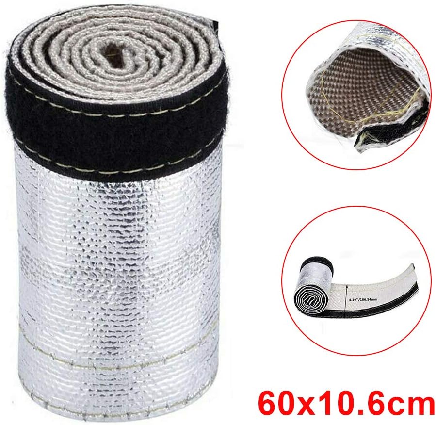 CviAn Metallic Heat Shield Sleeve Fiberglass Insulated Wire Hose Cover Wrap Loom Tube Car Sound Deadener Material