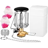JOINPAYA Mini Gas Lantern for Camping Portable Propane Lamp with Built-in Ignition, Butane Lamp with Hanging Chain &amp; Hard Case for Hiking, Backpacking, Emergency