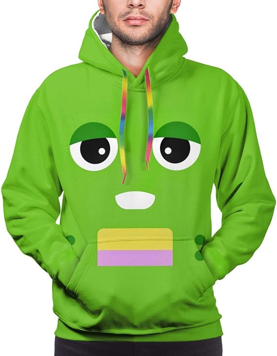 Amazon Co Jp ガチャピン キャンバス 2 おしゃれ メンズ スウェット ゆったり 長袖 衛の衣 フード付き プルオーバー カジュアル プリント カップル 応援服 人気 暖かい スウェットシャツ 柔らかく快適 パーカー 服 ファッション小物