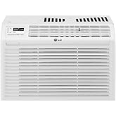 LG 6,000 BTU Window Air Conditioner, 115V, Cools 250 Sq.Ft. for Bedroom, Den, Living Room, Quiet Operation, with Remote, 2 Co