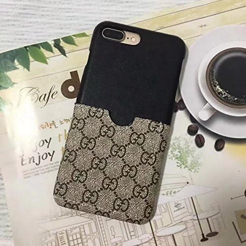 iPhone7/8 Plus --US Fast Deliver Guarantee FBA-- Luxury PU Leather Style Case Cover for Apple iPhone 7 Plus iPhone 8 Plus Only (Black &amp; GU MonogramB)