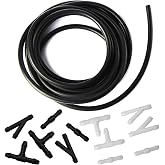 Windshield Washer Hose Kit - 4 Meter Universal Washer Fluid Hose with 12 Pcs Hose Connectors, Suitable for Most Windshield Washer Nozzle Installation, Connect Car Water Pump and Nozzles
