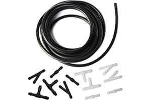 JAMCARI Windshield Washer Hose Kit - 4 Meter Universal Washer Fluid Hose with 12 Pcs Hose Connectors, Suitable for Most Windshield Washer Nozzle Installation, Connect Car Water Pump and Nozzles
