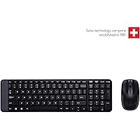 Logitech MK215 Wireless Keyboard and Mouse Combo for Windows, 2.4 GHz Wireless, Compact Design, 2-Year Battery Life(Keyboard),5 Month Battery Life(Mouse) PC/Laptop- Black