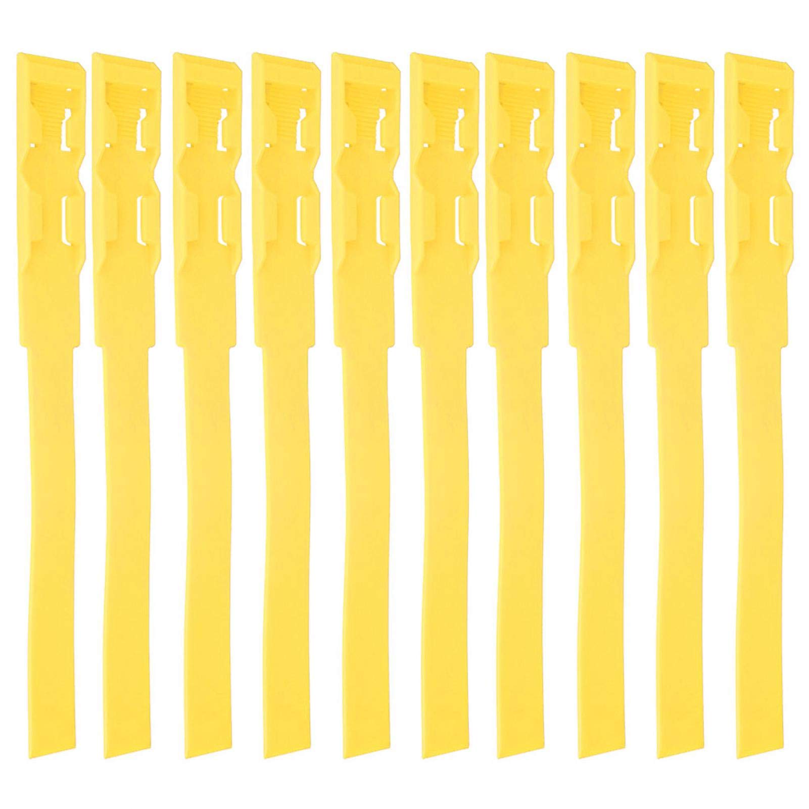 10 Pcs Colorful Animal Identification Bands, Detachable Plastic Identification Belts Adjustable Livestock Leg Identification Bands(YELLOW)