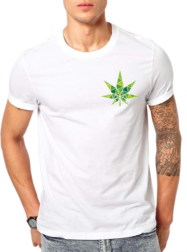 Buy Tuneclan Weed Leaf TShirt Marijuana TShirts Cool TShirt for Men & Women (White, Large
