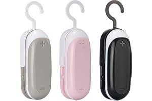 Mini Bag Sealer, 3 Packs Portable Heat Vacuum Sealers, Chip Bag Sealer with Cutter 2 in 1 Heat Sealer Food Sealer Bag Reseale
