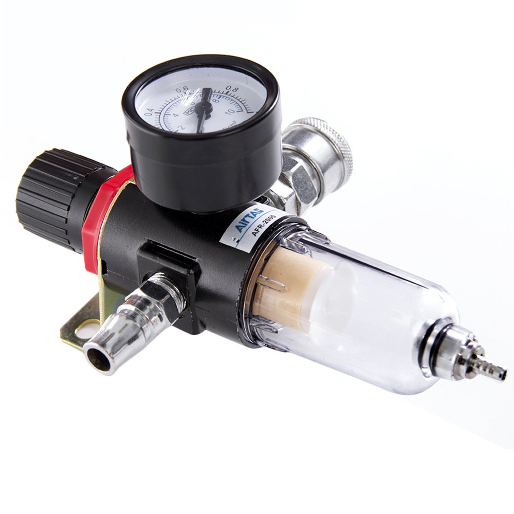 1/4" BSP Air Filter Regulator Compressor Moisture Trap Oil Water Lubricator