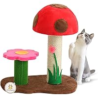 Sasapet Cat Scratching Post, Mushroom Claw Scratcher Small Cat Tree House Traning Interactive Toys for Indoor Kittens, Cats