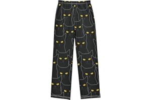 IHCVHQX Boys Pajamas Pants Cute Black Cats Elastic Waist PJ Bottoms Comfy Lounge Long Pants L