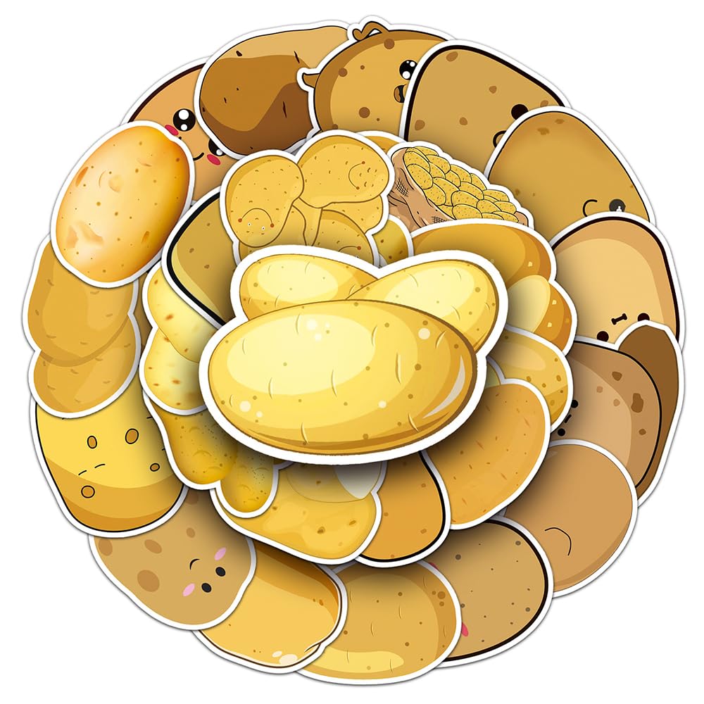 Cute Potato Vinyl Stickers, 50 PCS Waterproof Cartoon Vegetable Decals for Laptops, Scrapbooking, Journals, Notebooks, Water Bottles, Suitcases, Phones & DIY Decor — image 1