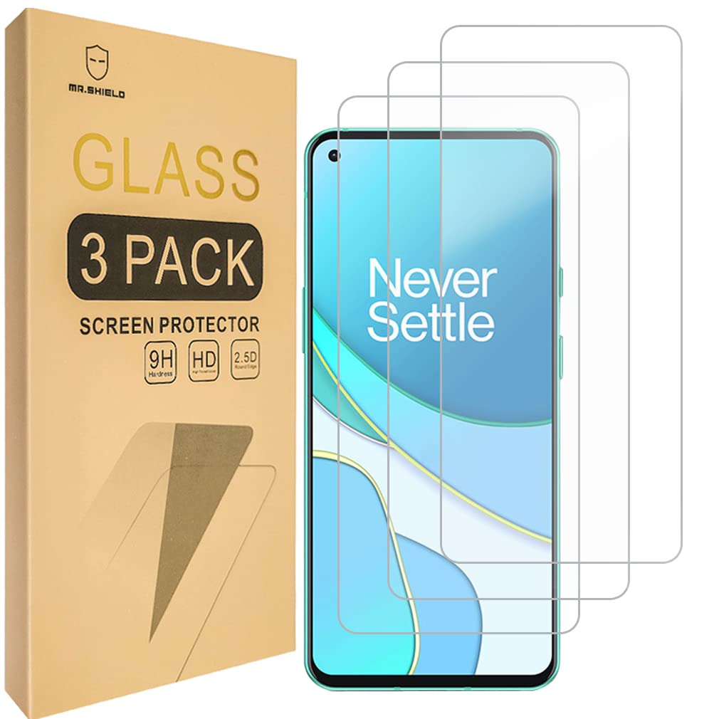 Mr.Shield Screen Protector For OnePlus 8T 5G / OnePlus 9R / Plus 5G / 8T+ [Tempered Glass] [9H Hardness] [3-Pack] Screen Protector
